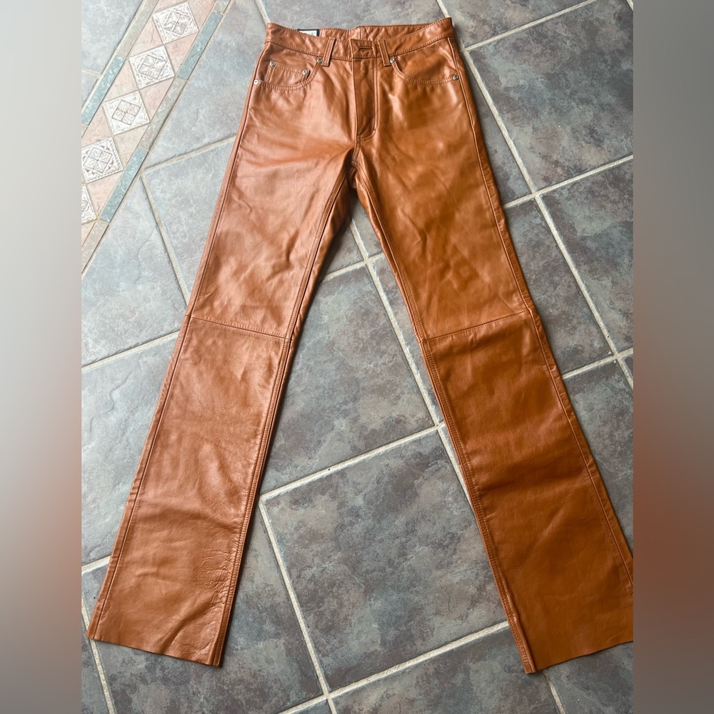 🔥 Vintage Pelle Studio Leather Pants – Cognac Brown – Perfect Condition